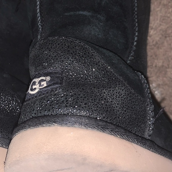 Black Women’s  UGG Boots Sz 7 1/2” w/ Glitter - Picture 8 of 10